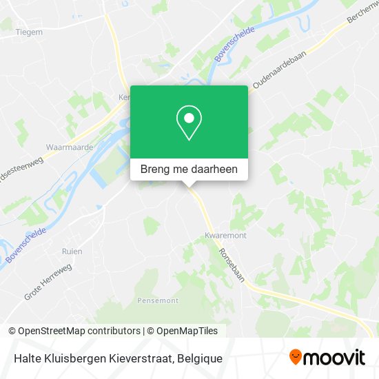 Halte Kluisbergen Kieverstraat kaart