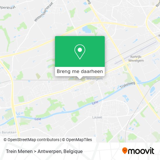 Trein Menen > Antwerpen kaart