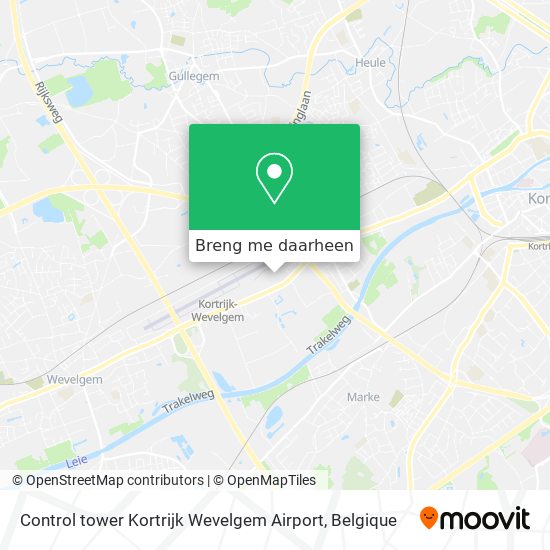 Control tower Kortrijk Wevelgem Airport kaart