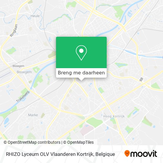 RHIZO Lyceum OLV Vlaanderen Kortrijk kaart