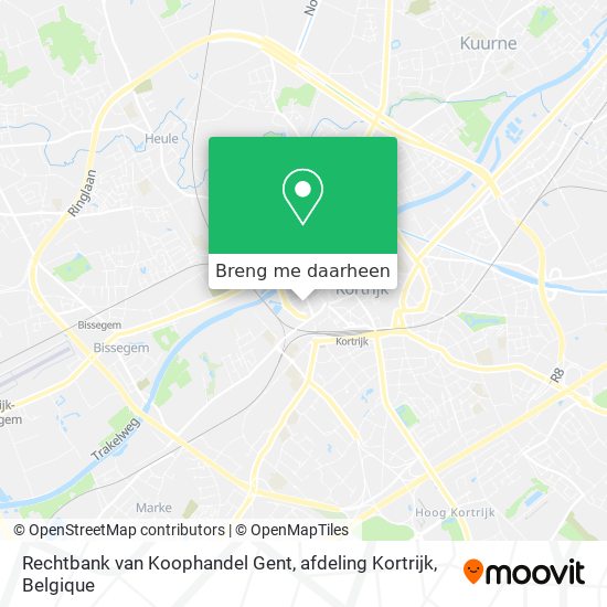 Rechtbank van Koophandel Gent, afdeling Kortrijk kaart