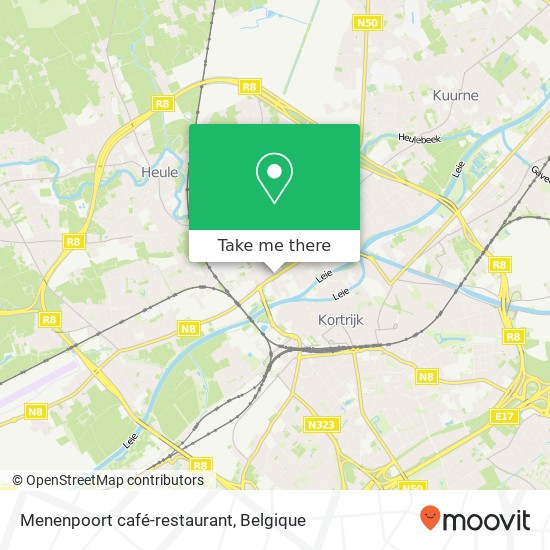 Menenpoort café-restaurant kaart