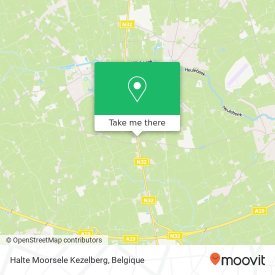 Halte Moorsele Kezelberg kaart