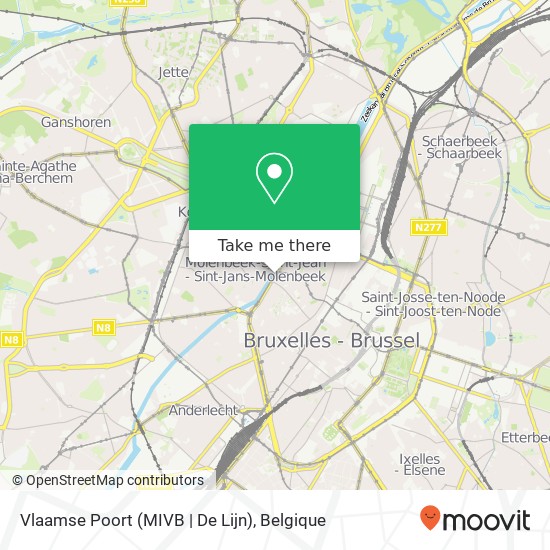 Vlaamse Poort (MIVB | De Lijn) kaart