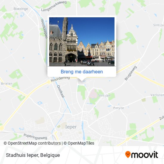 Stadhuis Ieper kaart