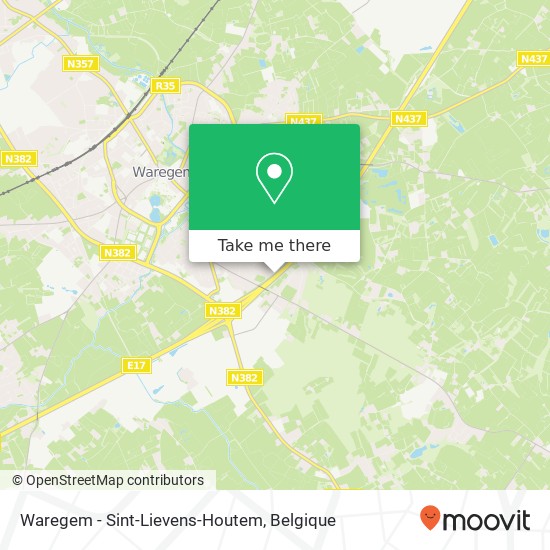 Waregem - Sint-Lievens-Houtem kaart