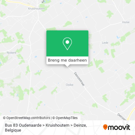 Bus 83 Oudenaarde > Kruishoutem > Deinze kaart