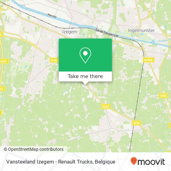 Vansteeland Izegem - Renault Trucks kaart
