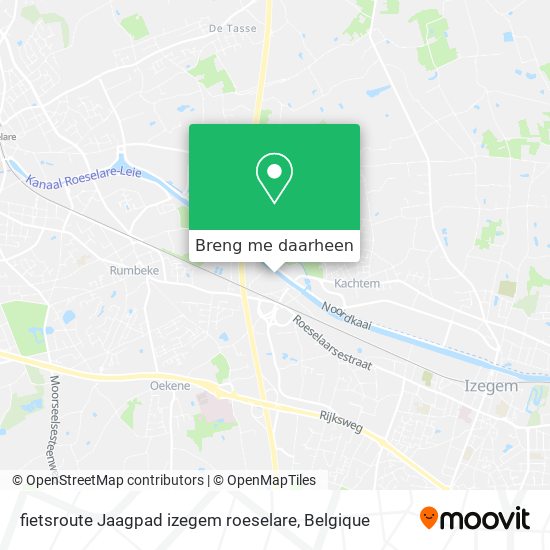 fietsroute Jaagpad izegem roeselare kaart