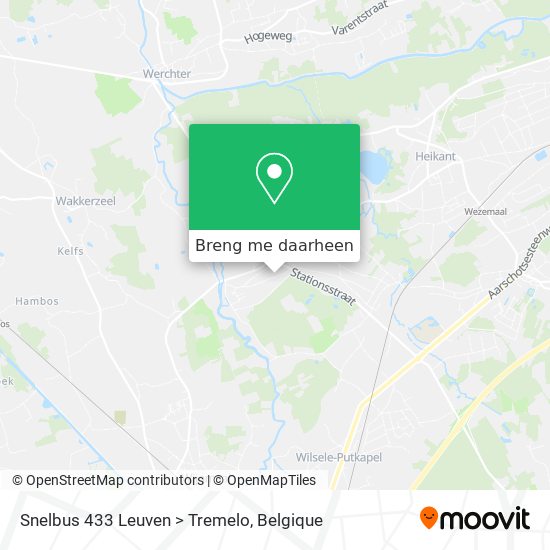 Snelbus 433 Leuven > Tremelo kaart