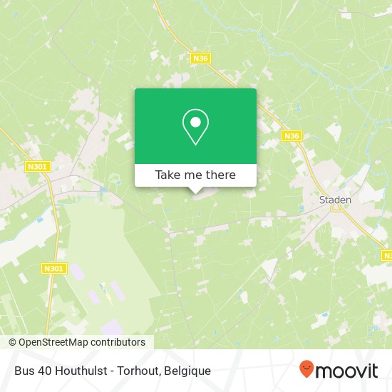 Bus 40 Houthulst - Torhout kaart