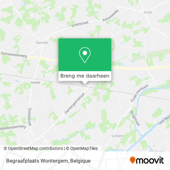 Begraafplaats Wontergem kaart