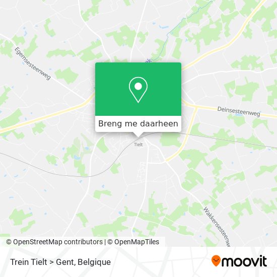 Trein Tielt > Gent kaart