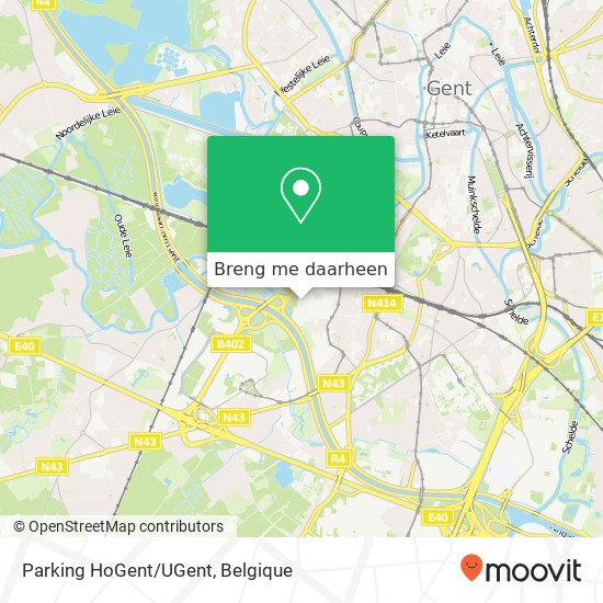 Parking HoGent/UGent kaart