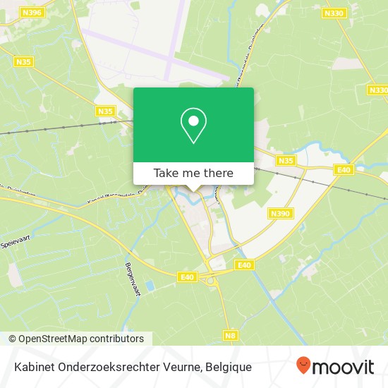 Kabinet Onderzoeksrechter Veurne kaart