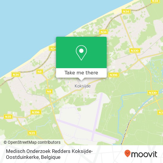 Medisch Onderzoek Redders Koksijde-Oostduinkerke kaart