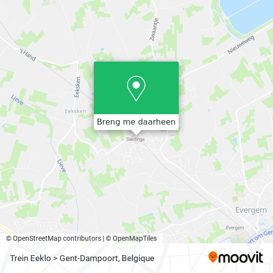 Trein Eeklo > Gent-Dampoort kaart
