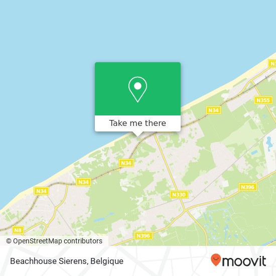 Beachhouse Sierens kaart