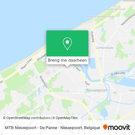 MTB Nieuwpoort - De Panne - Nieuwpoort kaart
