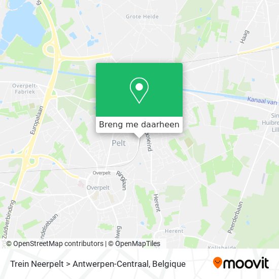 Trein Neerpelt > Antwerpen-Centraal kaart