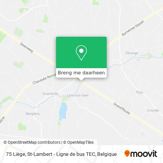 75 Liège, St-Lambert - Ligne de bus TEC kaart