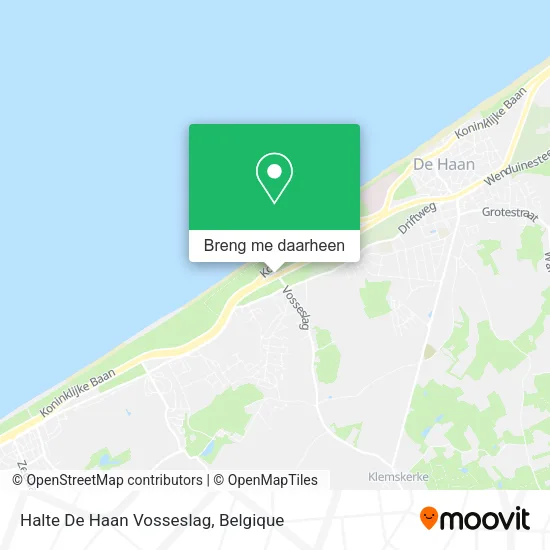 Halte De Haan Vosseslag kaart