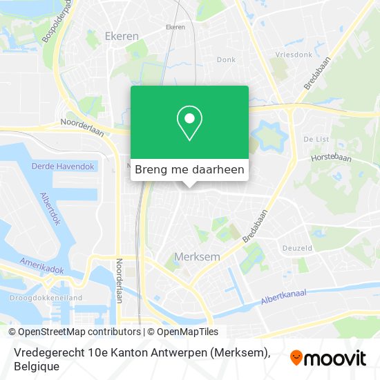 Vredegerecht 10e Kanton Antwerpen (Merksem) kaart