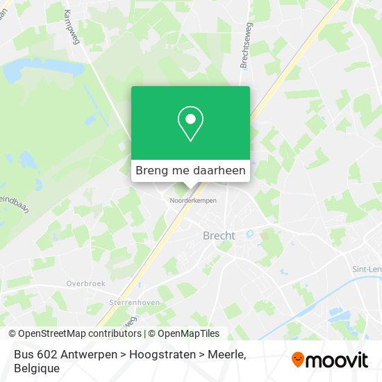Bus 602 Antwerpen > Hoogstraten > Meerle kaart