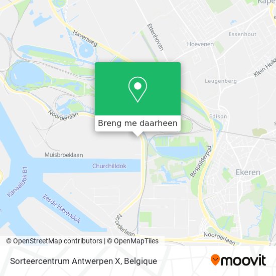 Sorteercentrum Antwerpen X kaart