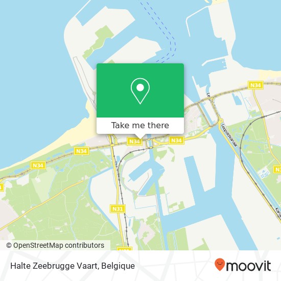 Halte Zeebrugge Vaart kaart