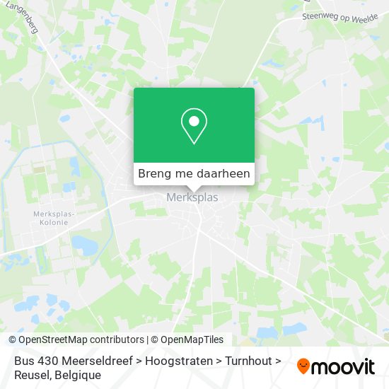 Bus 430 Meerseldreef > Hoogstraten > Turnhout > Reusel kaart