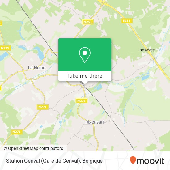 Station Genval (Gare de Genval) kaart