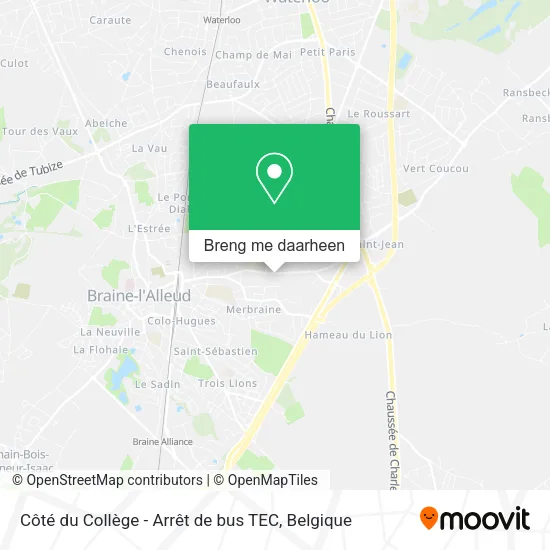 Côté du Collège - Arrêt de bus TEC kaart