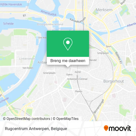 Rugcentrum Antwerpen kaart