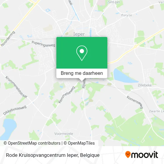Rode Kruisopvangcentrum Ieper kaart