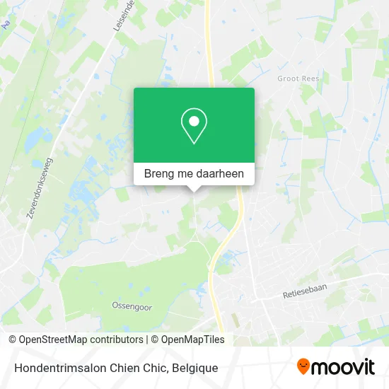 Hondentrimsalon Chien Chic kaart