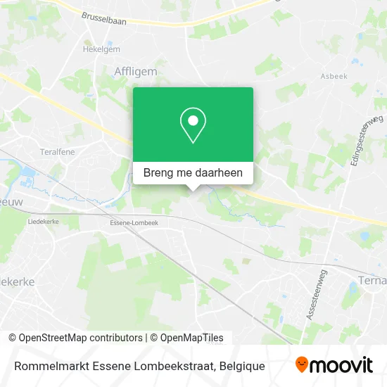 Rommelmarkt Essene Lombeekstraat kaart