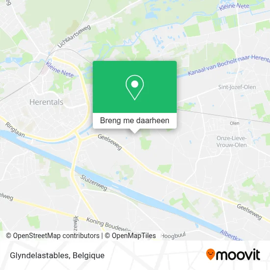 Glyndelastables kaart