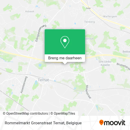 Rommelmarkt Groenstraat Ternat kaart