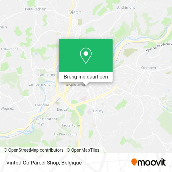 Vinted Go Parcel Shop kaart