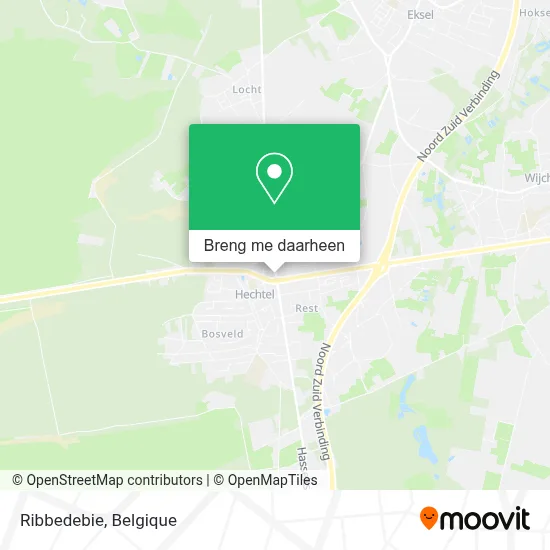 Ribbedebie kaart
