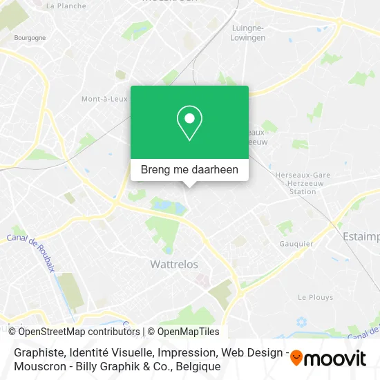 Graphiste, Identité Visuelle, Impression, Web Design - Mouscron - Billy Graphik & Co. kaart