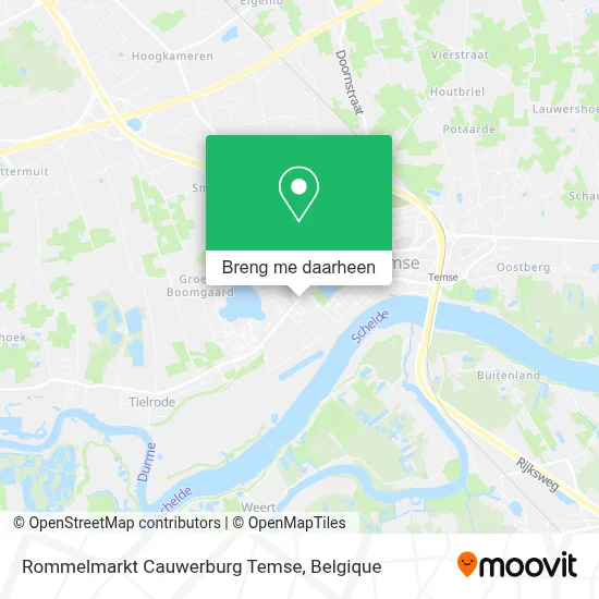 Rommelmarkt Cauwerburg Temse kaart