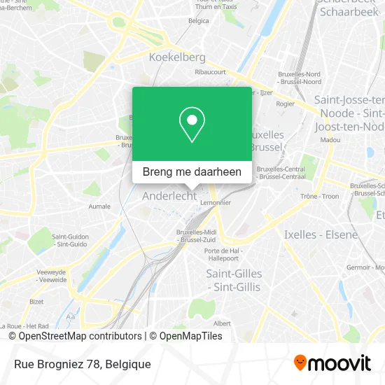 Rue Brogniez 78 kaart