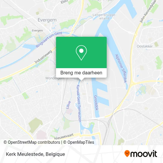 Kerk Meulestede kaart