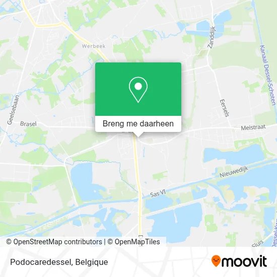 Podocaredessel kaart
