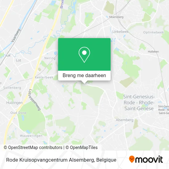Rode Kruisopvangcentrum Alsemberg kaart