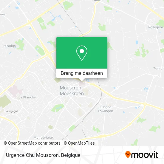 Urgence Chu Mouscron kaart