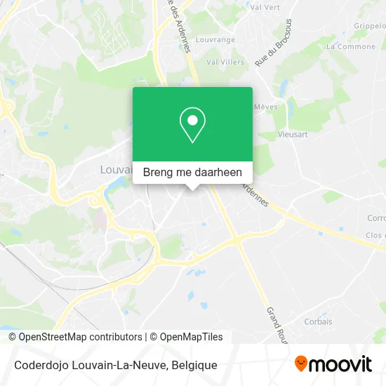 Coderdojo Louvain-La-Neuve kaart