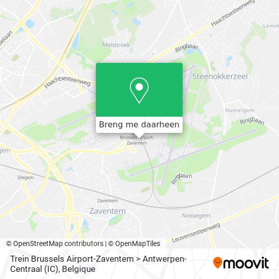 Trein Brussels Airport-Zaventem > Antwerpen-Centraal (IC) kaart